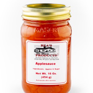 Pint jar of applesauce