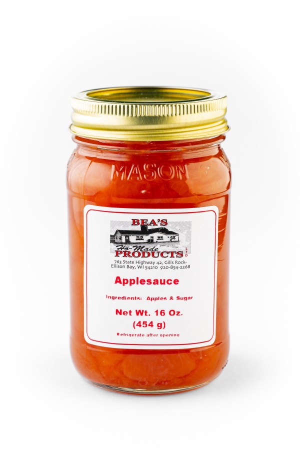 Pint jar of applesauce