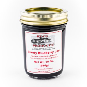 10 ounce jar of cherry blueberry jam