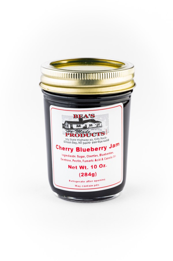 10 ounce jar of cherry blueberry jam