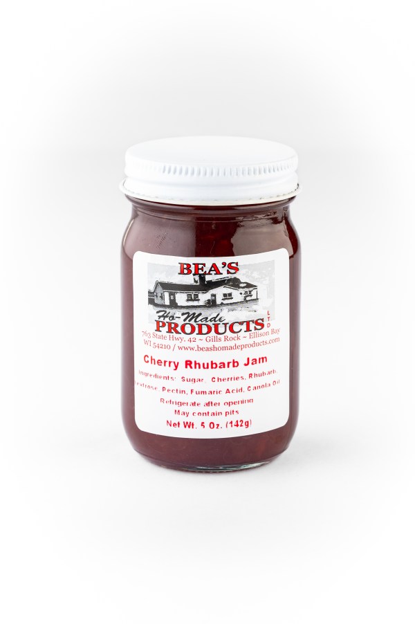 5 ounce jar of cherry rhubarb jam