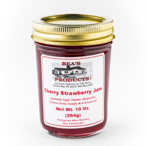10 ounce jar of cherry strawberry jam