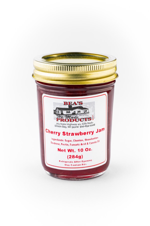 10 ounce jar of cherry strawberry jam