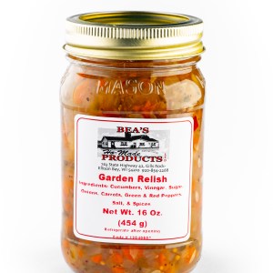 Pint jar of garden relish