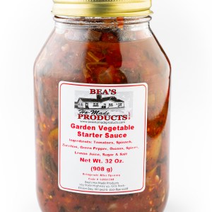 Quart jar of garden starter sauce