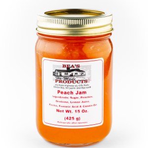 15 ounce jar of peach jam.