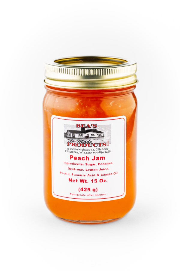15 ounce jar of peach jam.