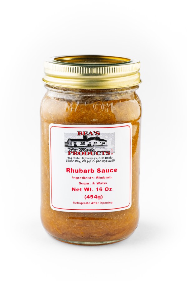 Pint jar of rhubarb sauce