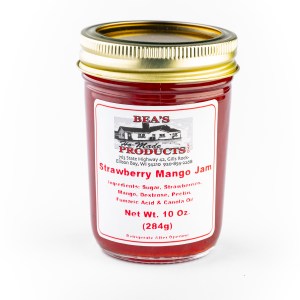 Strawberry Mango 10 ounce jar of strawberry mango jam
