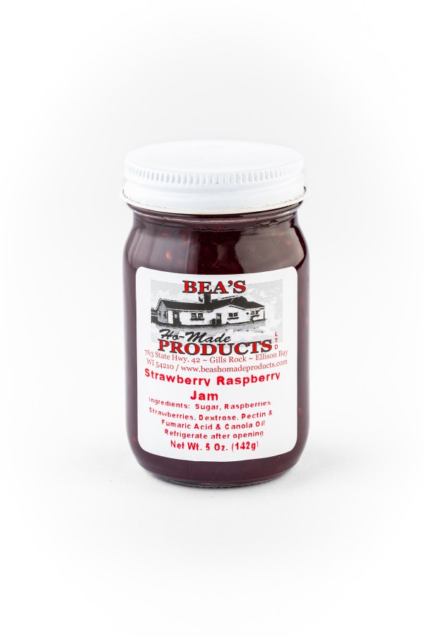 5 ounce jar of strawberry raspberry jam