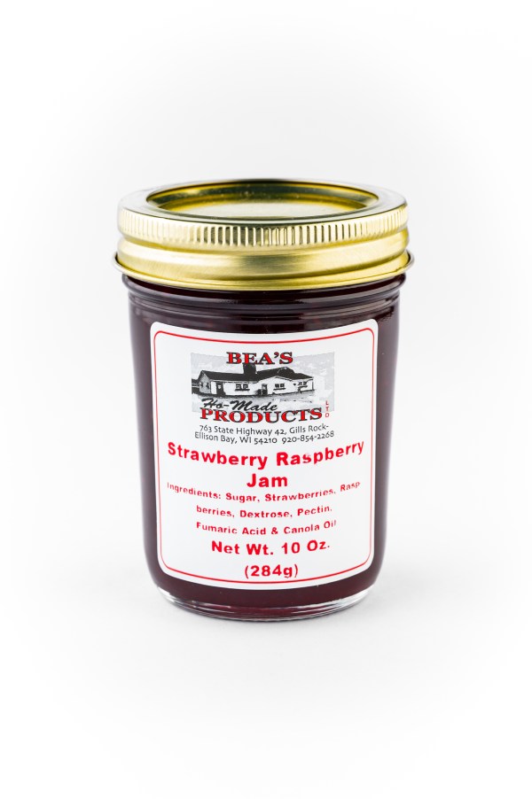 10 ounce jar of strawberry raspberry jam