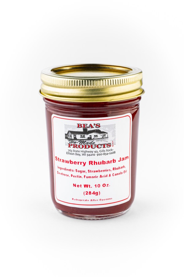 10 ounce jar of strawberry rhubarb jam