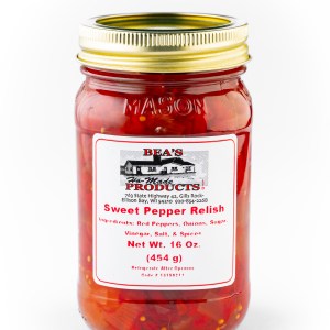 Pint jar of sweet pepper relish